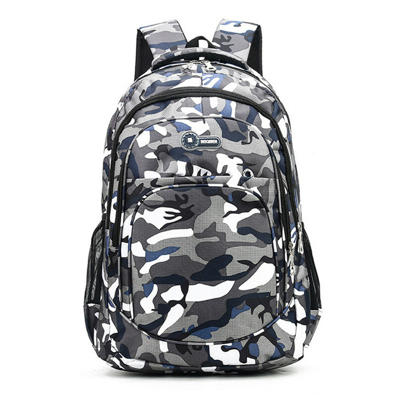 Mochila escolar impermeável com camuflagem, 2 tamanhos, mochila ortopédica para meninos e meninas, bolsa para livros, para crianças