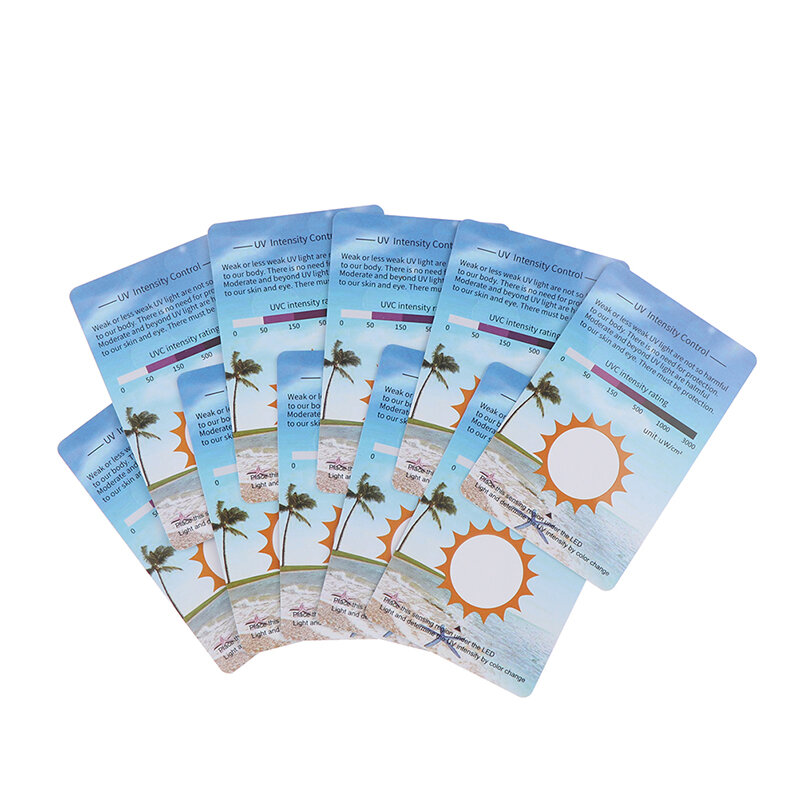 10 piezas de tarjetas de prueba UVB, herramientas de análisis de medición de las pruebas de vida útil de la tarjeta de prueba de terrario