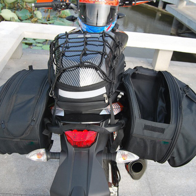 Um conjunto à prova dwaterproof água da motocicleta alforjes capacete moto saco lateral cauda bagagem mala do motor da bicicleta sacos de tanque combustível sela sa212