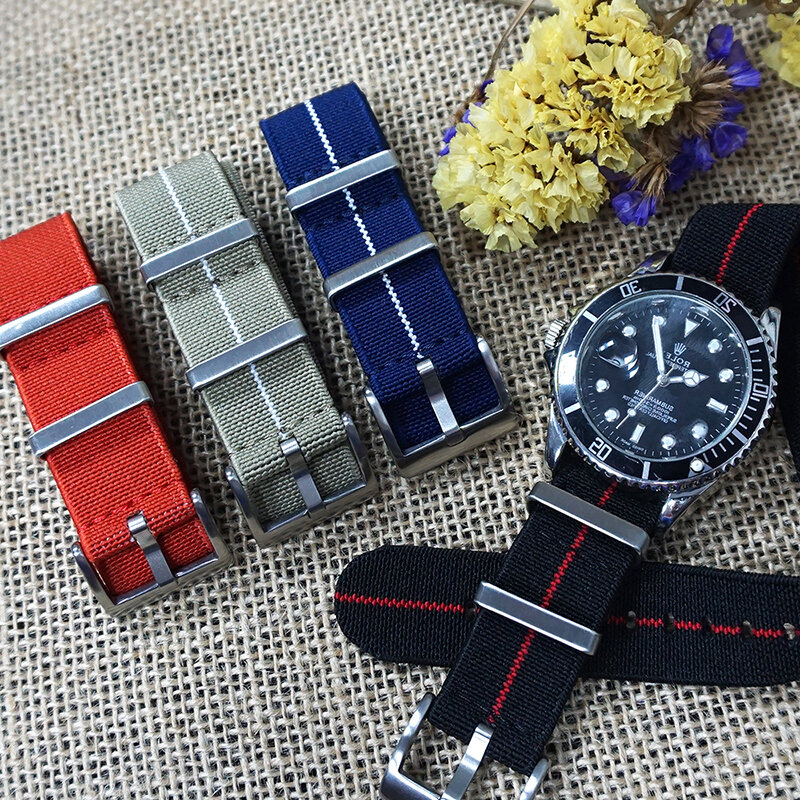 Juelong New Independent Design 2 Ring Nylon Watch Strap French Troops Parachute Bag For Elastic Nato Strap 20mm 22mm
