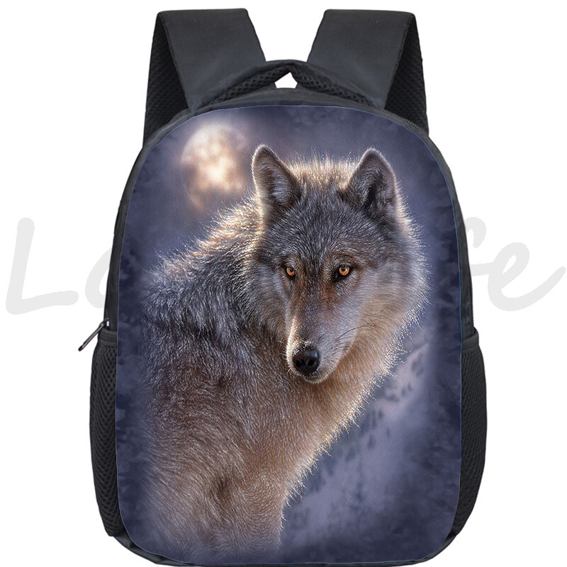 Школьный рюкзак с изображением животных, детские сумки для детского сада, для девочек и мальчиков, миниатюрные сумки для книг с изображением волка, детские школьные ранцы