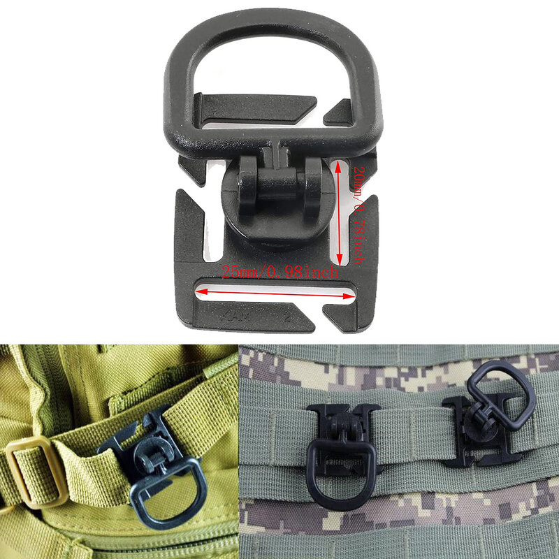25 Molle Accessoires Kit Attachment D-Ring Grimloc Locking Gear Clip Webbing Riem Tactische Rugzak Web Dominator Snaren Strap
