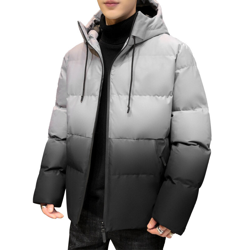 Anszktn新arrivalhigh品質メンズホワイトダックダウンジャケット暖かいフード付き厚いフグジャケットコート男性カジュアルオーバーコート熱