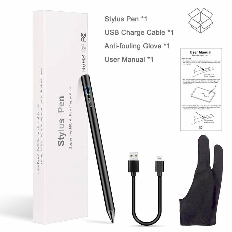 Homder Stylus Pen Fine Tip Active Digital Stylus Pencil for Touch Screens For Apple iPad iPhone Huawei Xiaomi Samsung Tablet