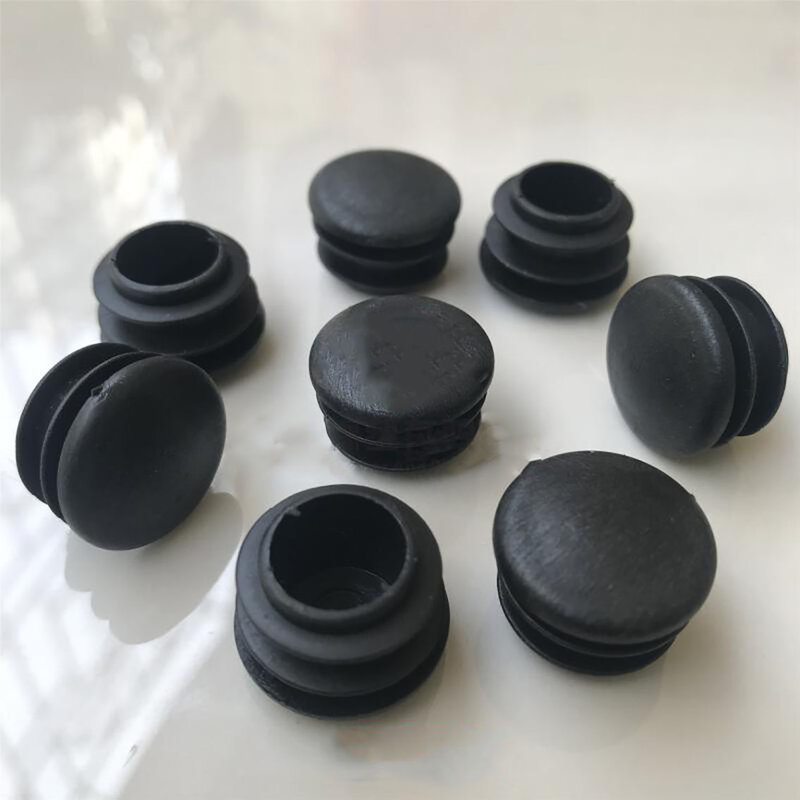 黒い曲面プラスチック製の丸いキャップ,保護シール,エンドカバー,パイプボルト家具用キャップ,16-35mm
