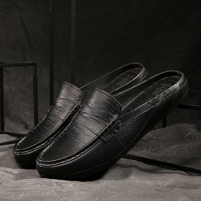 Mocassins italiens en cuir pour hommes, chaussures d'extérieur antidérapantes, décontractées, à la mode, pour l'été et le printemps