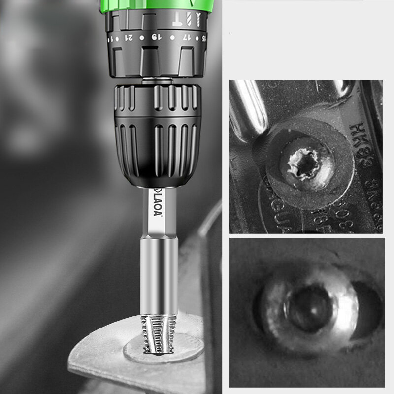 LAOA-Extractor de tornillo de aleación de acero S2, herramienta de desmontaje de tornillo hexagonal Torx, reparación de tornillo defectuoso