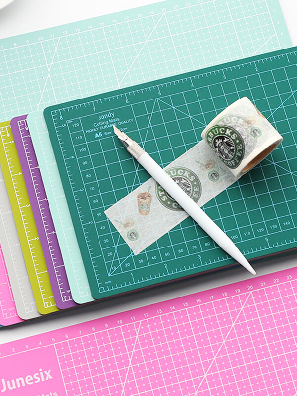 MINKYS Kawaii 22CM A5 Schneiden Pad Carving Messer Set Für Aufkleber Und Washi Tapes Cutter Pads Journal Werkzeuge Briefpapier liefert
