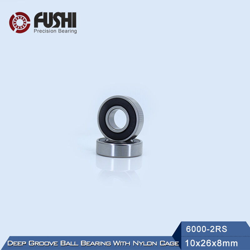 6000RZ Bearing 10*26*8 mm ABEC-3 10PCS Mute High Speed For Blowers 6000 RS 2RZ Ball Bearings 6000RS 2RS With Nylon Cage