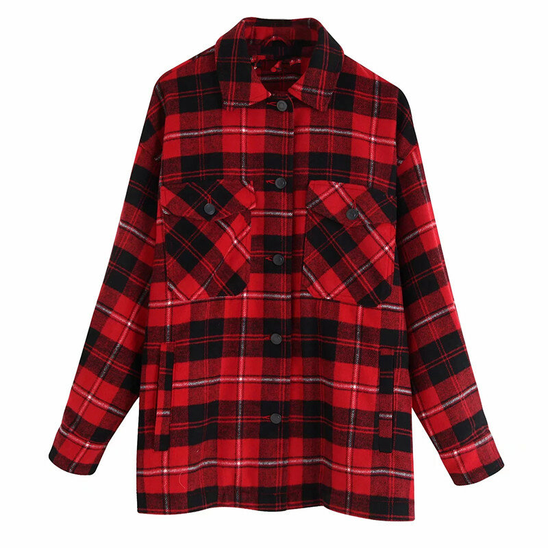 Withered england vintage Flannel plaid oversize thick blouse women blusas mujer de moda 2020 kimono shirt womens tops and blouse