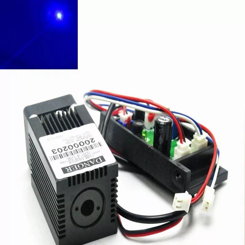 Синий лазерный точечный модуль 12 В 445нм 450 нм 50 мВт + TTL + вентилятор охлаждения драйвера