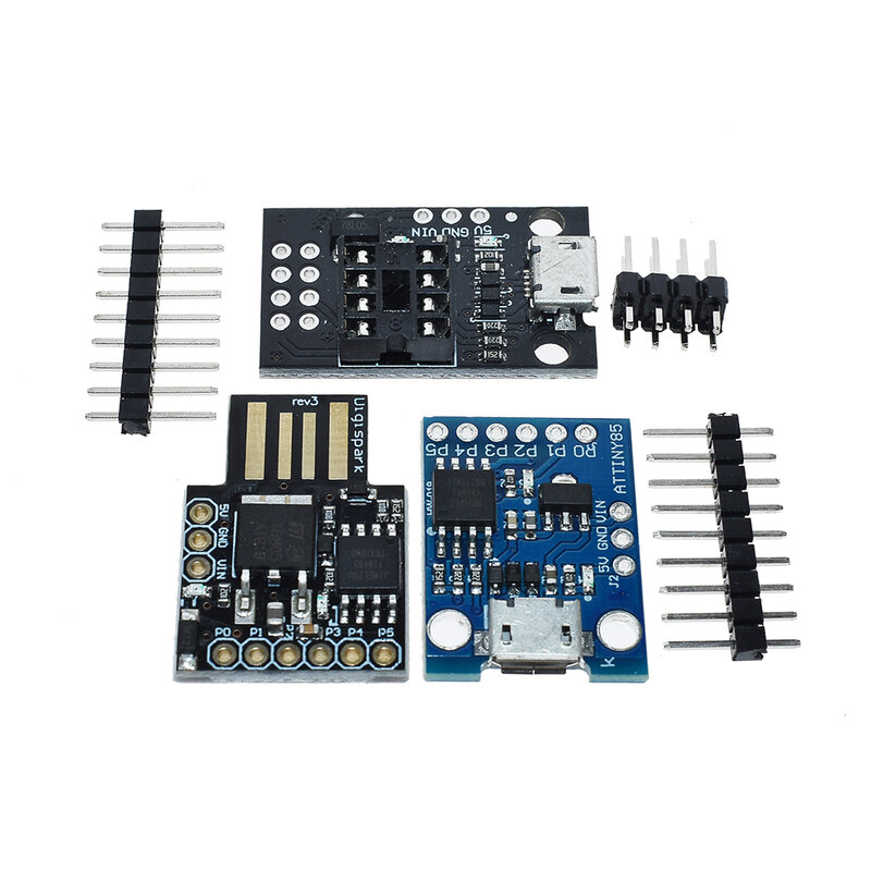 Papan Pengembangan Mikro Kickstarter Digital TINY85 Hitam Biru Resmi Modul ATTINY85 untuk Arduino IIC I2C USB