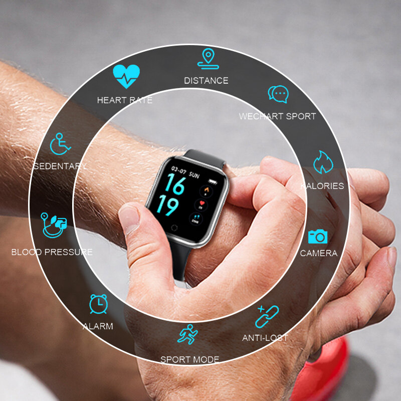 T80 Smart watch Women Men Sports Fashion ip68 Waterproof Activity Fitness Tracker Heart Rate Smartwatch VS P68 P70 P11 Smartband