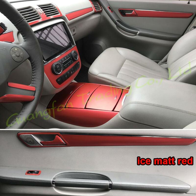 Pegatina Interior de fibra de carbono para coche, calcomanías de moldura que cambian de Color, para Mercedes Clase R W251 2006-2017