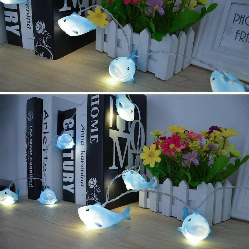 Shark String Lichter für Mädchen Schlafzimmer Batterie Powered LED Fee Fantastische Licht für Festival Geburtstag Party Decor (10LED /20LED)