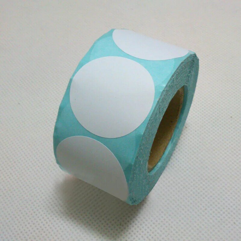 Rollo de etiquetas adhesivas redondas para embalaje, papel adhesivo térmico circular de 30 ~ 1000mm, 100 piezas