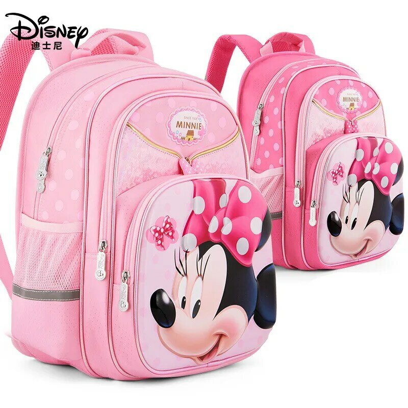 Рюкзак для девочек с мультипликационным изображением Диснея Минни, школьный рюкзак, милый детский рюкзак для девочек с мультипликационным ...