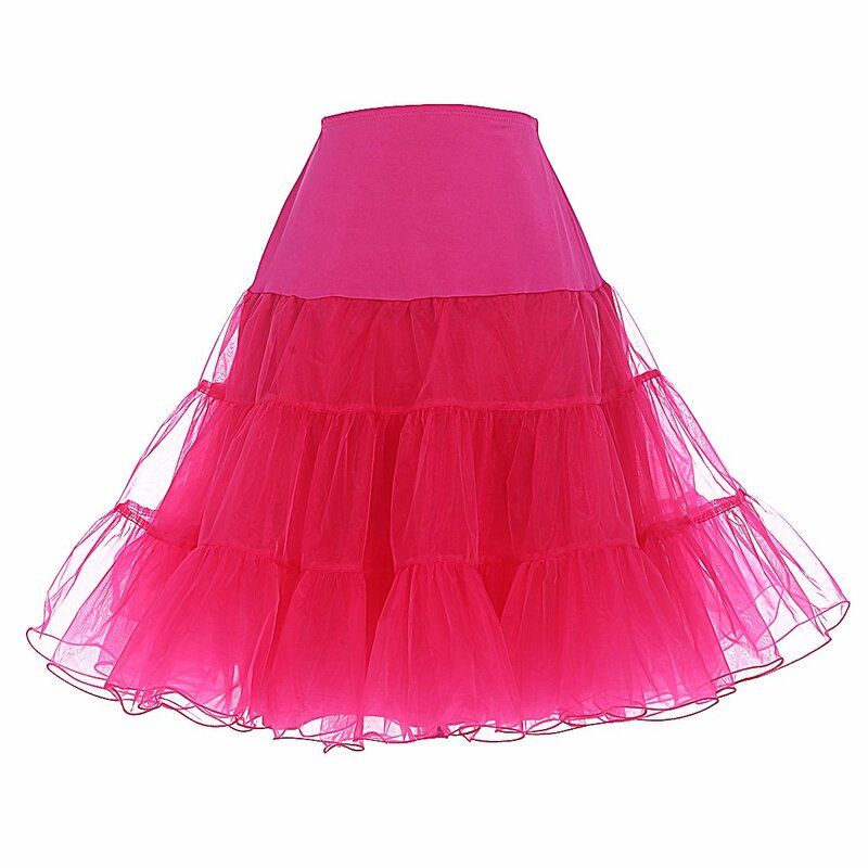 Saia Rockabilly Petticoat vintage para mulheres, estilo de moda quente, tutu 1950s underskirt