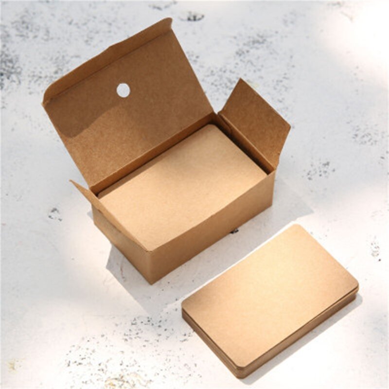 HX6A-caja de tarjetas de papel en blanco para escribir a mano, tarjetas de notas, tarjetas postales de regalo, 100 hojas