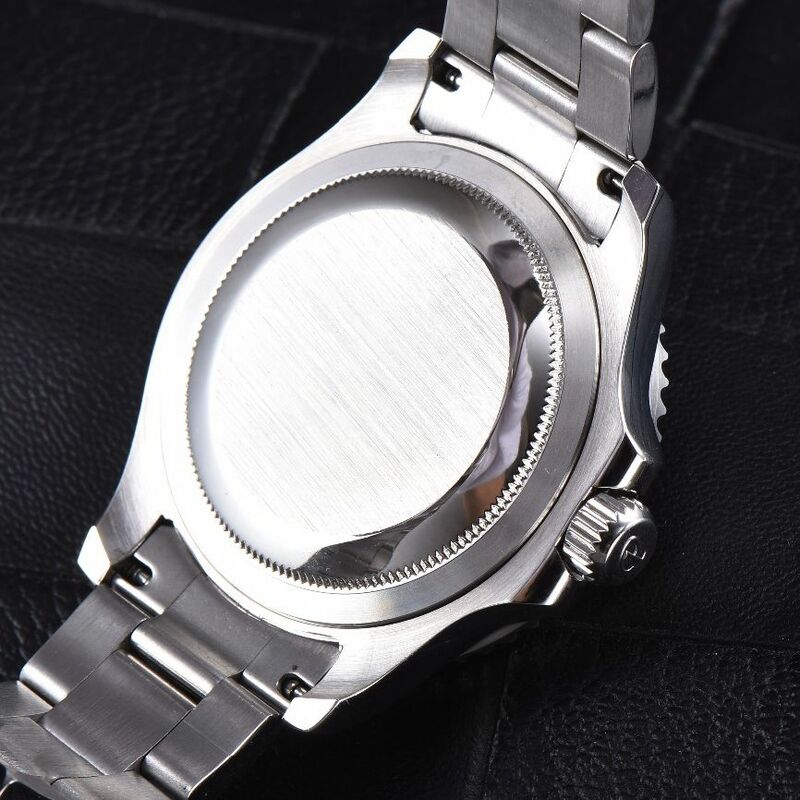 Fashion Parnis 40MM Gray Dial Automatic Watches Stainless Steel Strap Sapphire Glass Mechanical Luxury Watch Men orologio uomo