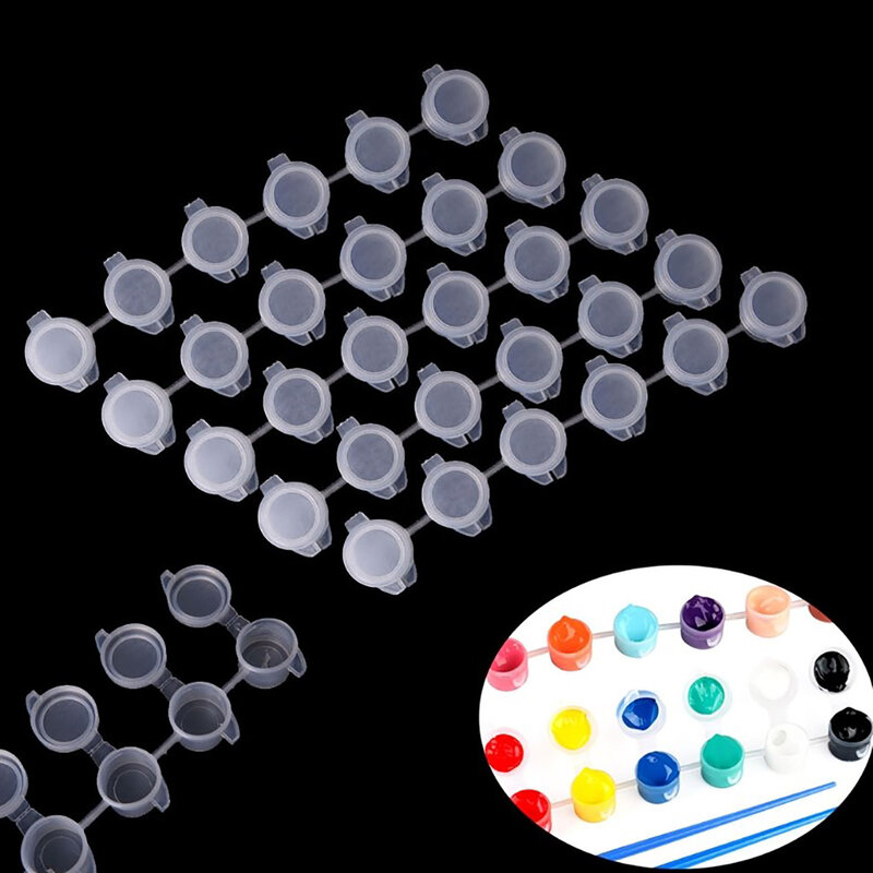 10 strisce 60 vasi strisce di vernice vuote Mini Paint Cup Box Pod Art Crafts contenitore di stoccaggio in plastica contenitore di pigmenti forniture per il disegno