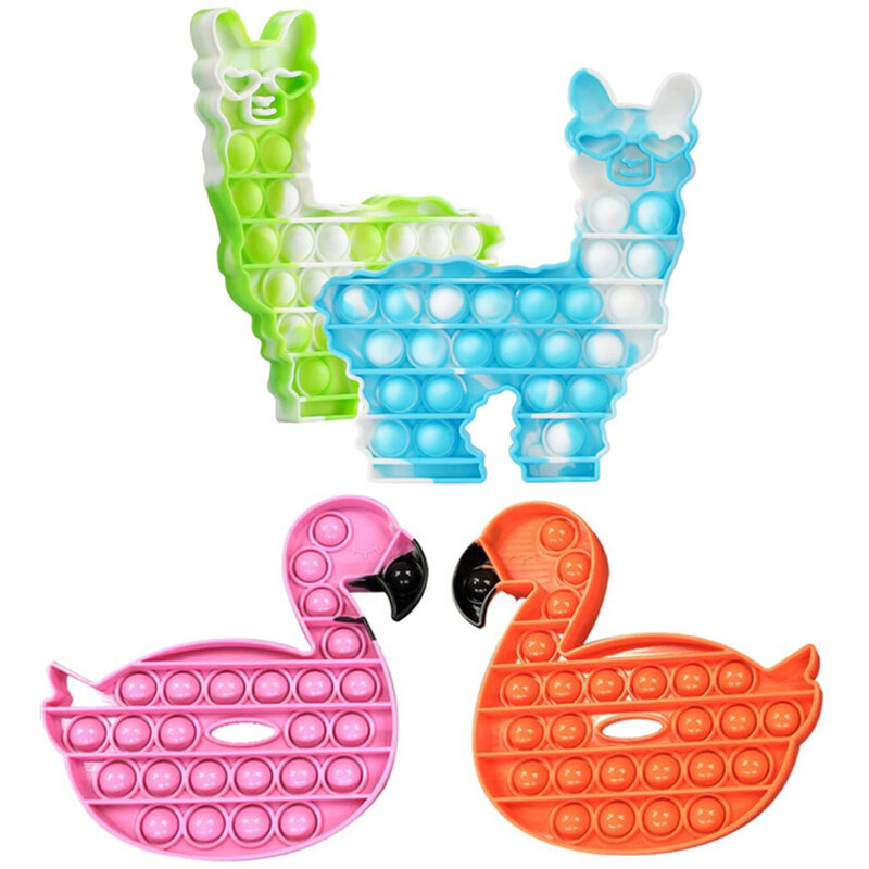 Cute Animal Alpaca Flamingo Squeeze Simple Dimple Soft Ball Decompression Toys Children Hand Fidget Toy Relieve Stress Kids Gift