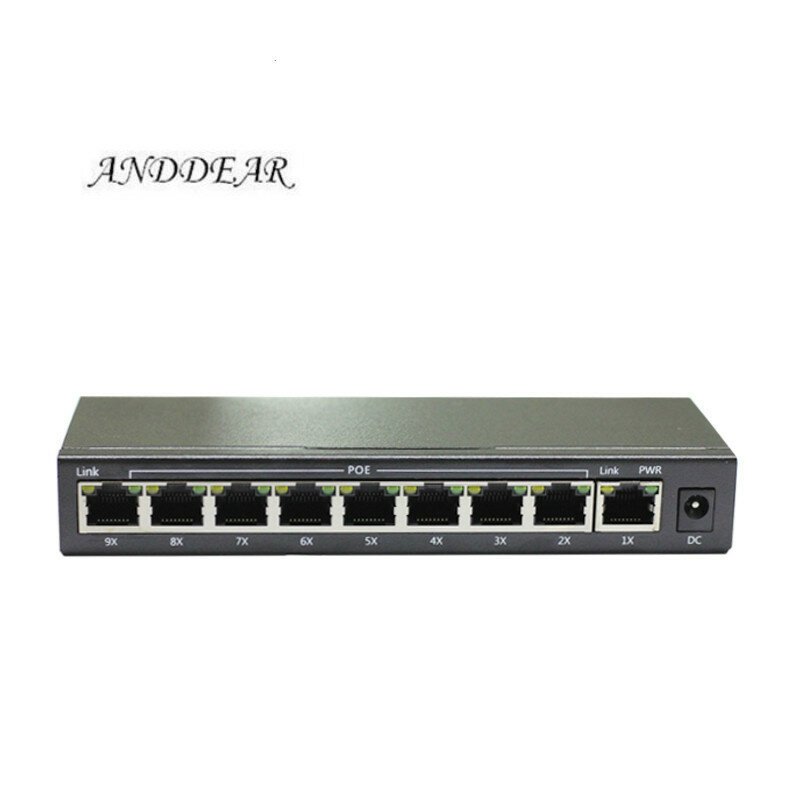 HT 9 Port Ethernet IEEE802.3af POE Switch Ip Kamera Telepon Layar LED Langit-langit AP Sekolah VLAN Kota Pintar Tablet WIFI Nirkabel