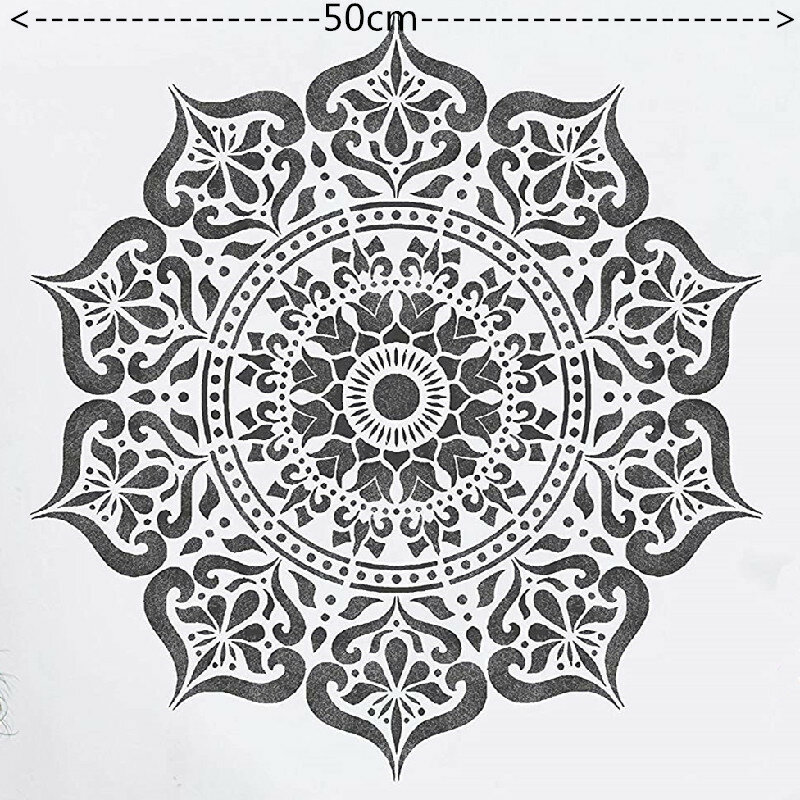 50 * 50 cm size craft mandala mold for painting diy stencils stamped photo album embossed paper card on wood, fabric, wall