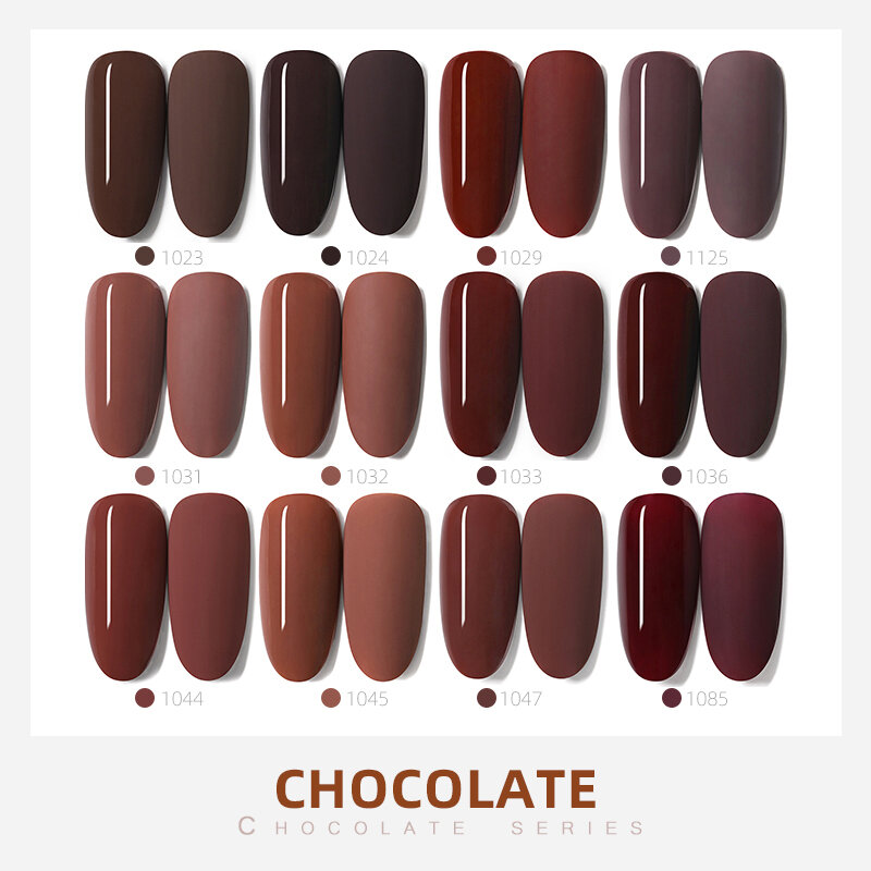 HNUIX esmalte de uñas UV para capa superior, esmalte de uñas de Color café mate y marrón, serie soluble, pintura de uñas de Chocolate, Gel de manicura, 7ml