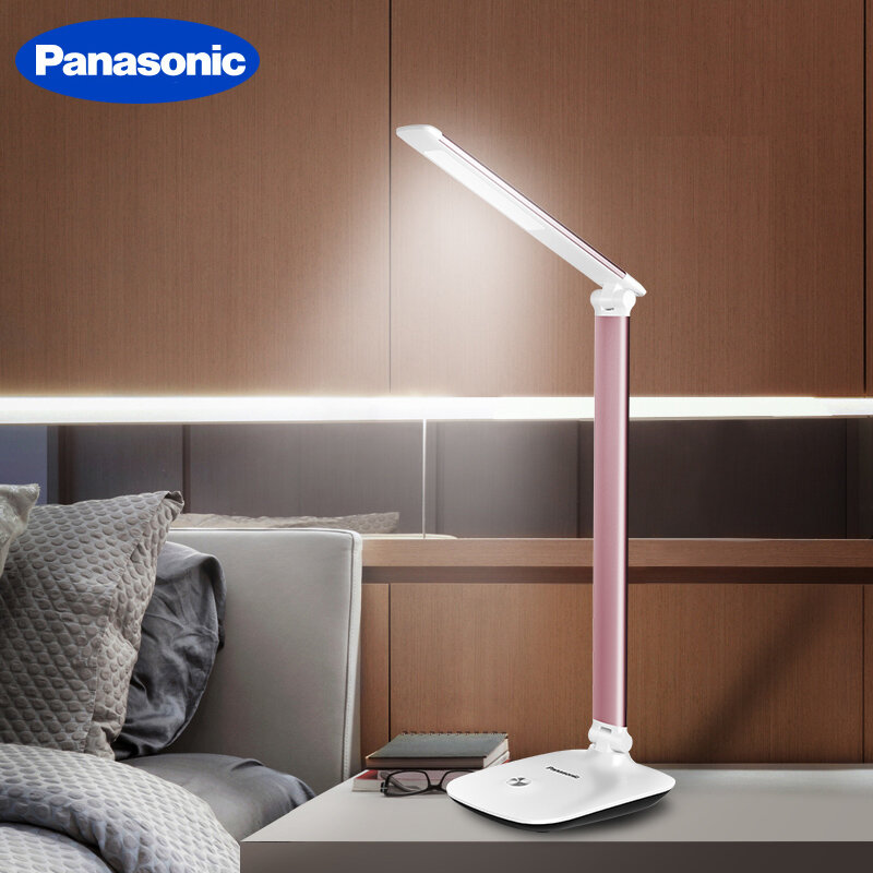 Panasonic aluminiowa lampa LED na biurko lampa stołowa do nauki czytania lampa ściemniająca regulowane elastyczne oświetlenie LED domowe nocne światło