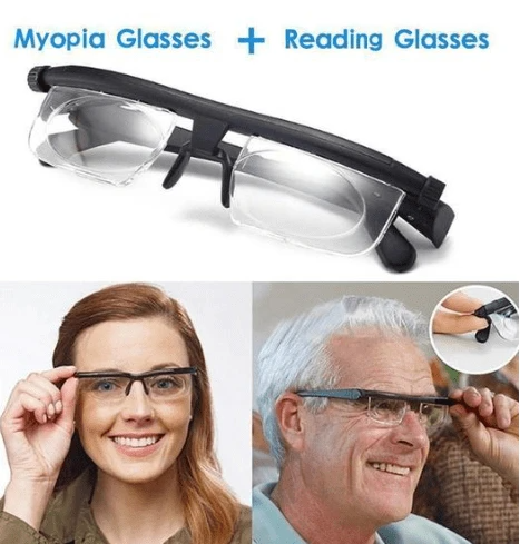 초점 길이 조절 가능한 근시 안경,-3 ~ + 6 디옵터 독서 안경, 초점 조절 가능 안경, 드롭쉽