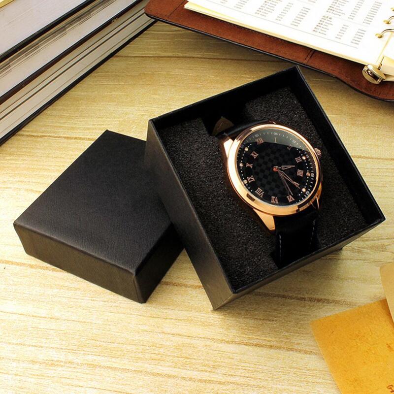 Kotak Organizer perhiasan persegi 1 buah, persegi untuk anting kalung jam tangan tampilan perhiasan pemegang kotak hadiah kotak penyimpanan hitam besar