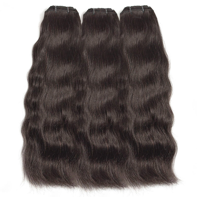 Aplique de cabelo virgem raw indiana, pacotes de extensão de cabelo natural liso 100%, cor natural 10-24 Polegada djsbeauty