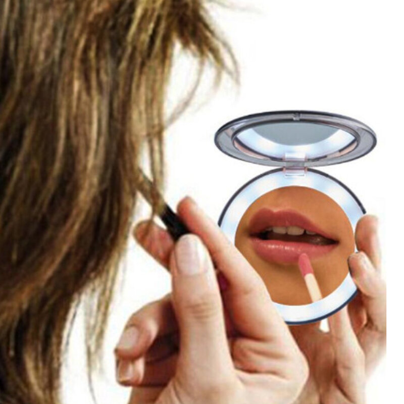 LED Make-Up Spiegel mit Licht Birne Touch Sensor Eitelkeit licht Tragbare 1X 3X Vergrößern USB Aufladbare Hintergrundbeleuchtung Lampe auf Spiegel