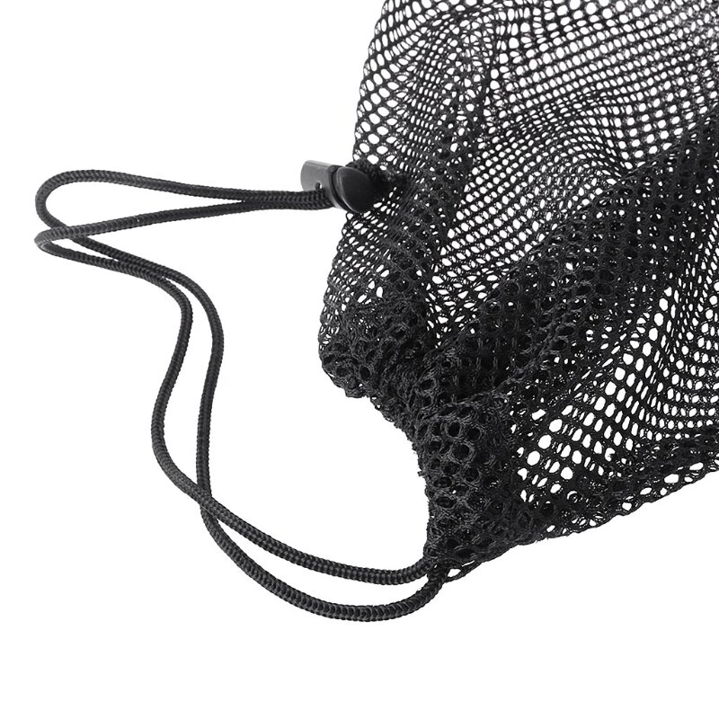Bolsa de red de secado rápido para buceo, accesorio con cordón para deportes acuáticos, almacenamiento de aletas de esnórquel para piscina