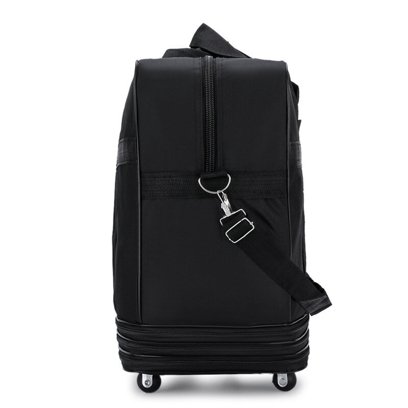 27 32 Inch Travel Bag With Wheels Large Capacity Adjustable Luggage Bags Waterproof Oxford Handbags Unisex Suitcase Black XA244M