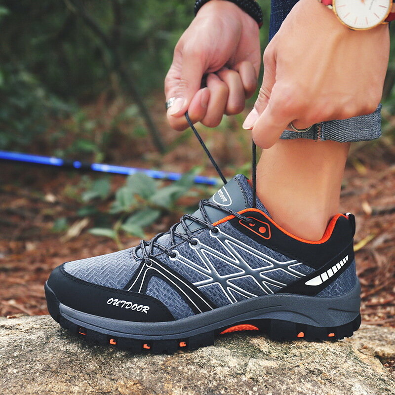 Zapatos de senderismo al aire libre para hombre, botas deportivas de escalada, malla transpirable, antideslizante, entrenadores para caminar, acampar, cómodos