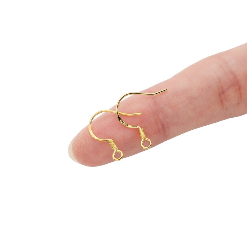 50-100pcs/lot Earrings Carven 925 Silver Color Copper Ear Wires Earrings Hook For DIY Jewelry Earring Making Supplies Accessorie