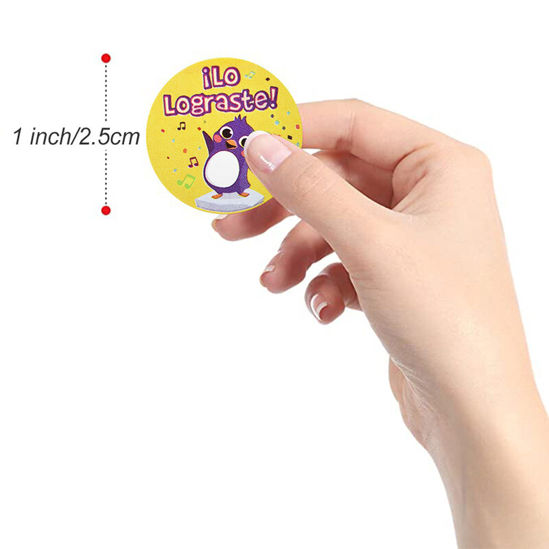 100-500pcs Spanish Reward Stickers Encouragement Sticker Roll For Kids Motivational Stickers With Cute Animals For Students