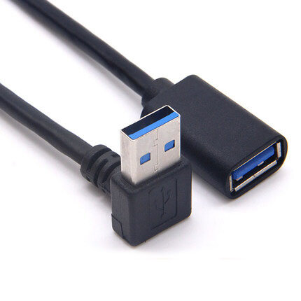 Cable de extensión de 90 grados para USB 3,0, adaptador macho a hembra, transmisión con Cables derecho/izquierdo/arriba/abajo