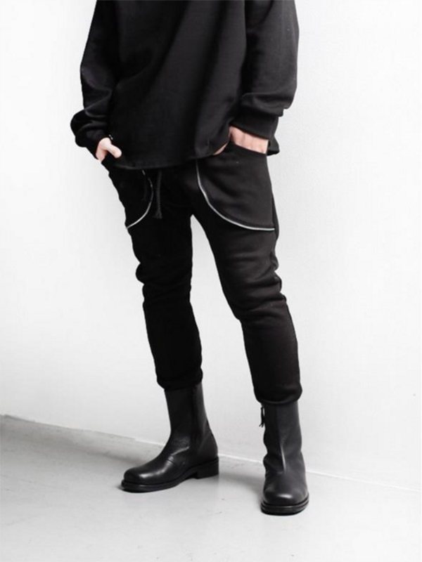 Men's Casual Pants Spring And Autumn New Classic Black Zipper Pocket Decoration Fashion Trend Youth Large Size Slim Pants