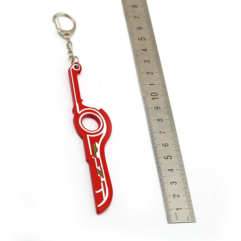 Xenoblade – porte-clé avec pendentif en métal et épée rouge, bijoux de jeu de voiture