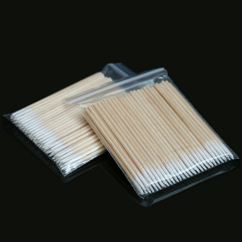 Cotonete de algodão descartável lint livre micro escovas de madeira cotonetes cotonetes orelha limpa vara cílios extensão cola remoção ferramenta
