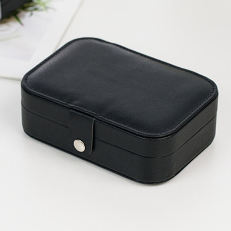 Display Holder Multifunctional Ring Jewelry Box Storage Case Earrings Large Capacity Travel With Mirror PU Leather Portable