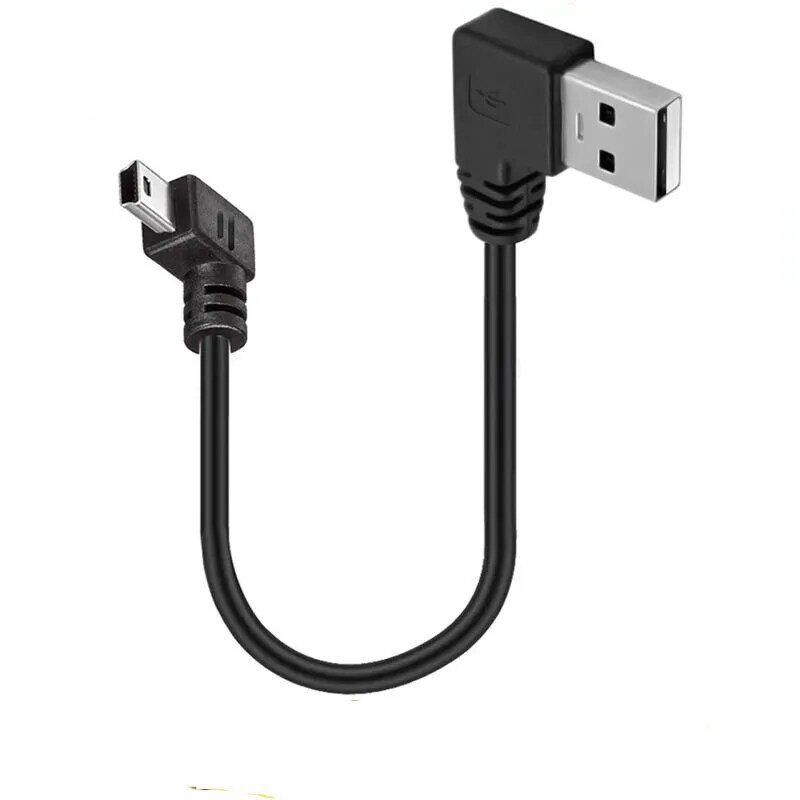 USB 2.0 Laki-laki Ke USB Mini Atas Bawah Kiri Kanan Siku 90 Derajat Kabel 0.25M 0.5M 1.8M 3M 5M Untuk Kamera MP4 Tablet