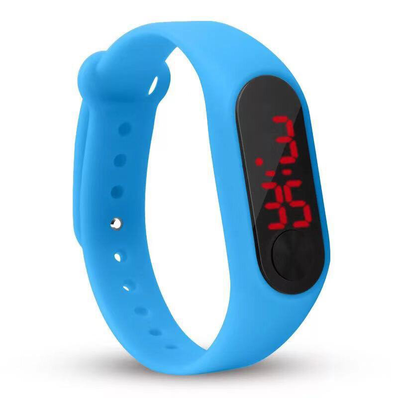 남녀공용 실리콘 전자 손목 시계, 캔디 컬러 시계, LED 캐주얼 스포츠 시계