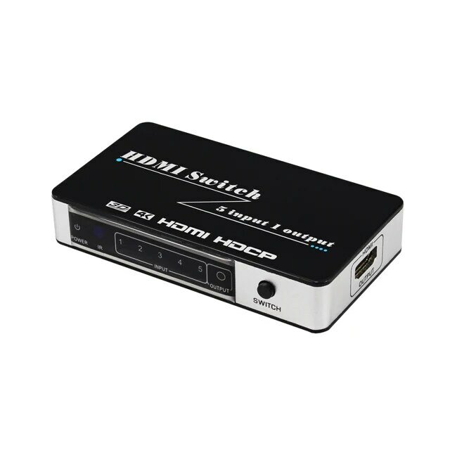 5 포트 hdmi 스위치 5 입력 1 출력 4K HDMI 1.4 DVD PC PS4 용 핫 플러그 앤 플레이 및 IR 지원