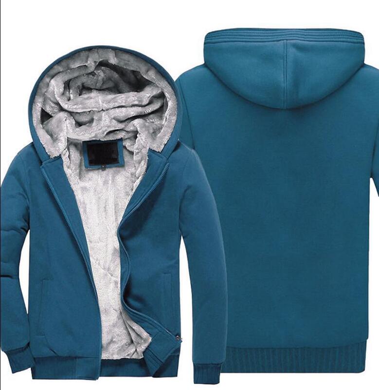 Зимнее мужское повседневное плотное теплое пальто, мужская флисовая куртка на молнии с капюшоном и длинными рукавами, однотонная Цветные парки верхняя одежда