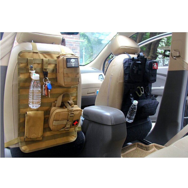 Organizer universale per sedile posteriore per auto Tactical Molle Organizer Storage Outdoor Travel Nylon Car Organizer Seat Back Protector Protector