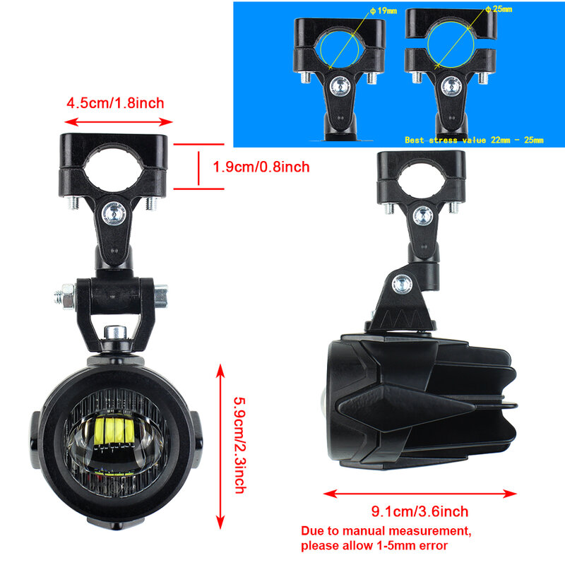 Upgrade Motorcycle fog light Auxiliary Lights Brighter Lamp 40W 6000K for BMW R1200GS F800GS F700GS F650 K1600
